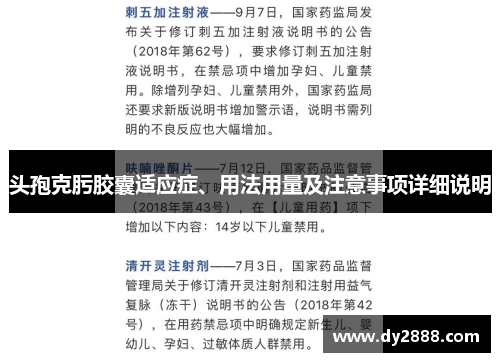 头孢克肟胶囊适应症、用法用量及注意事项详细说明